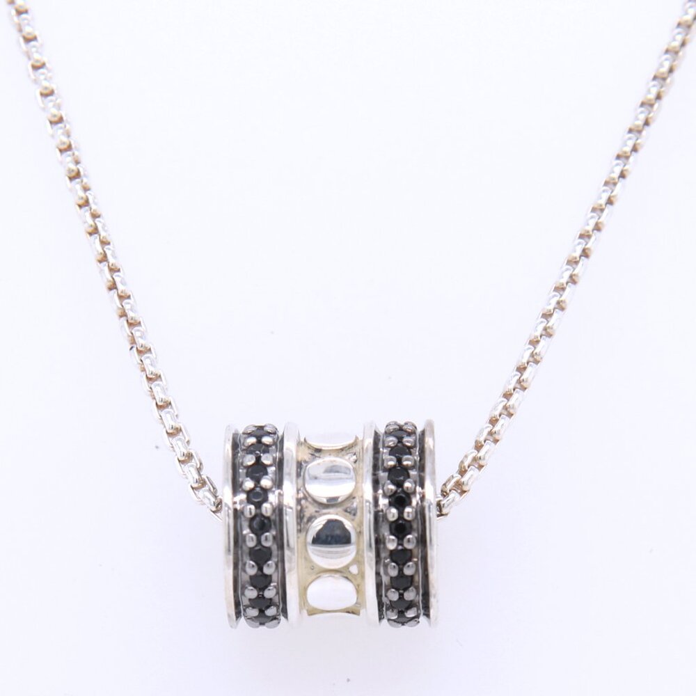 John Hardy Dot Sterling Silver Roller Pendant on Chain Necklace